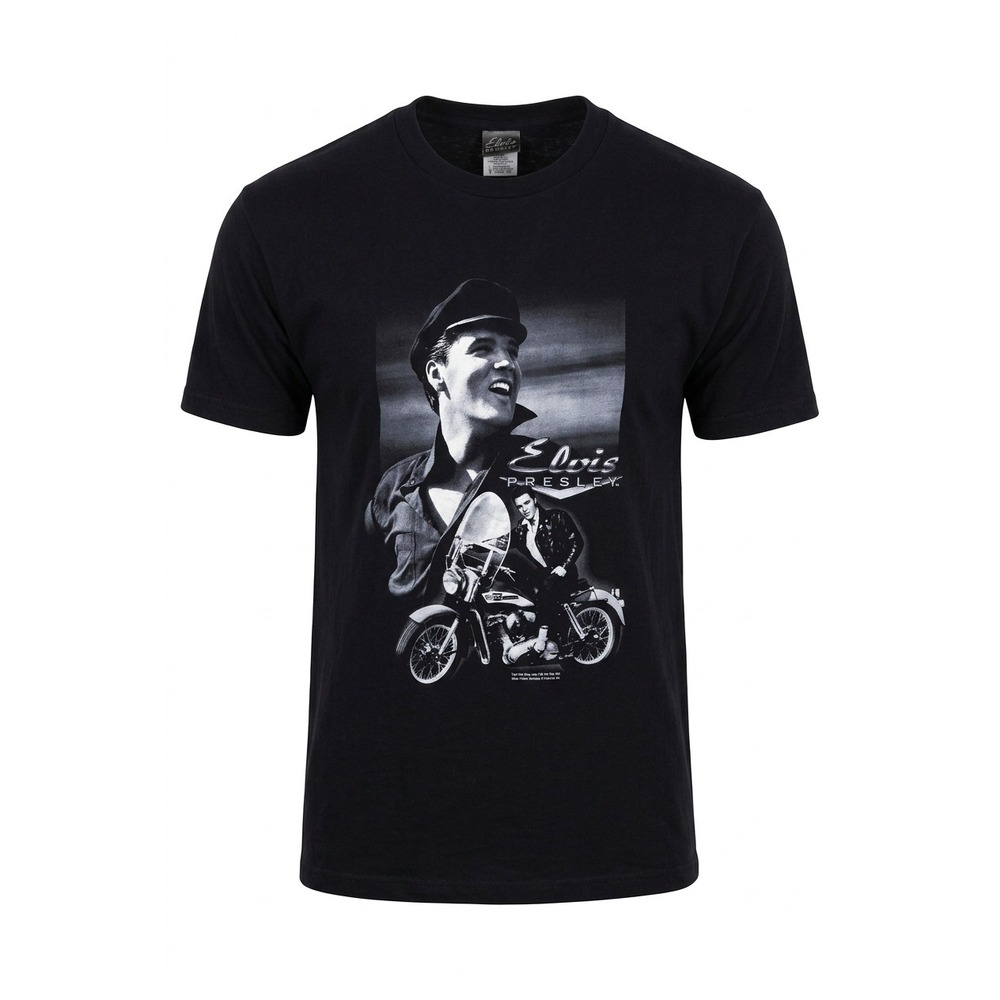 Elvis Presley Motorcycle Graphic T‑Shirt XL Black Direct From Graceland USA